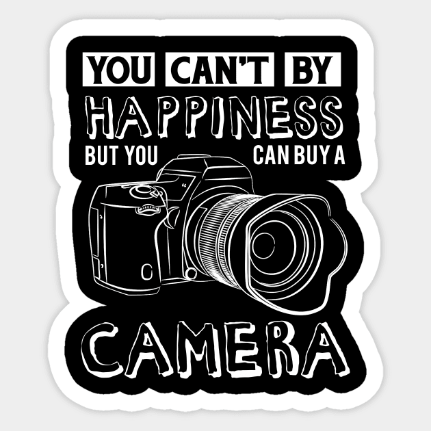 You Can't Buy Happiness But You Can Buy A Camera Sticker by ValentinkapngTee